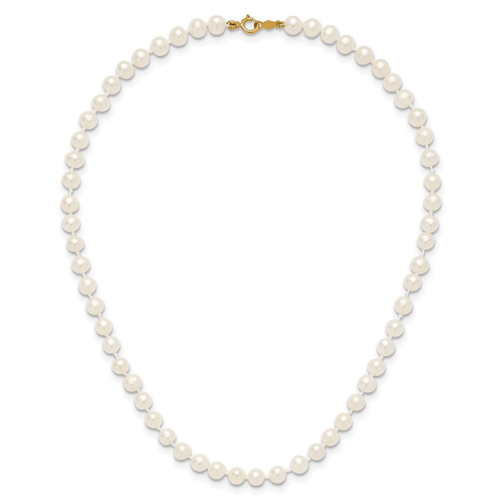 Dreamy 14k 4-5mm White Semi-Round Freshwater Cultured Pearl 12 inch Necklace