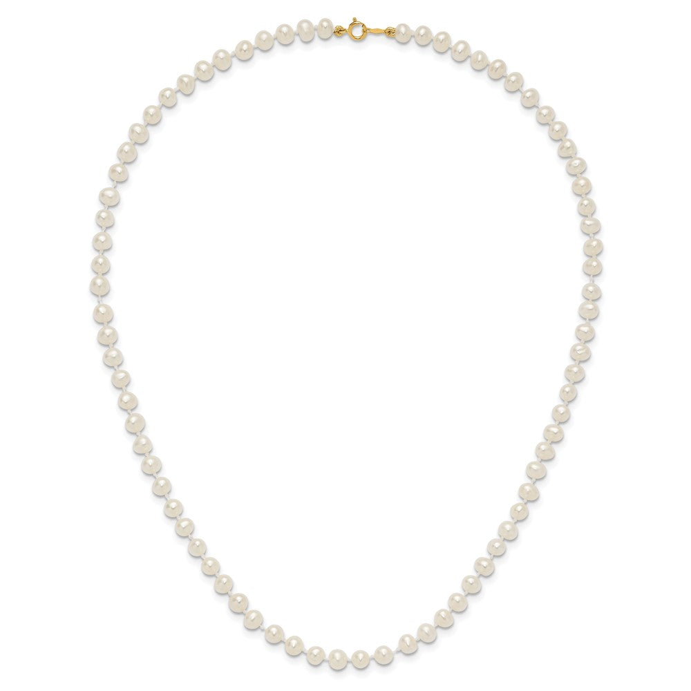 Luna Shine 14k 4-5mm White Semi-Round Freshwater Cultured Pearl 16 inch Necklace