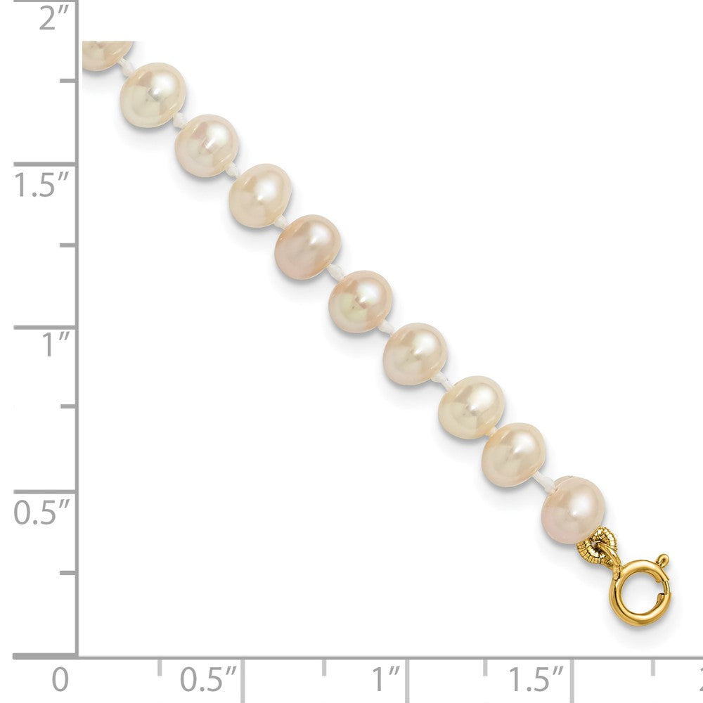 Sprinkle Drift 14k 4-5mm White Semi-Round Freshwater Cultured Pearl 5 inch Bracelet