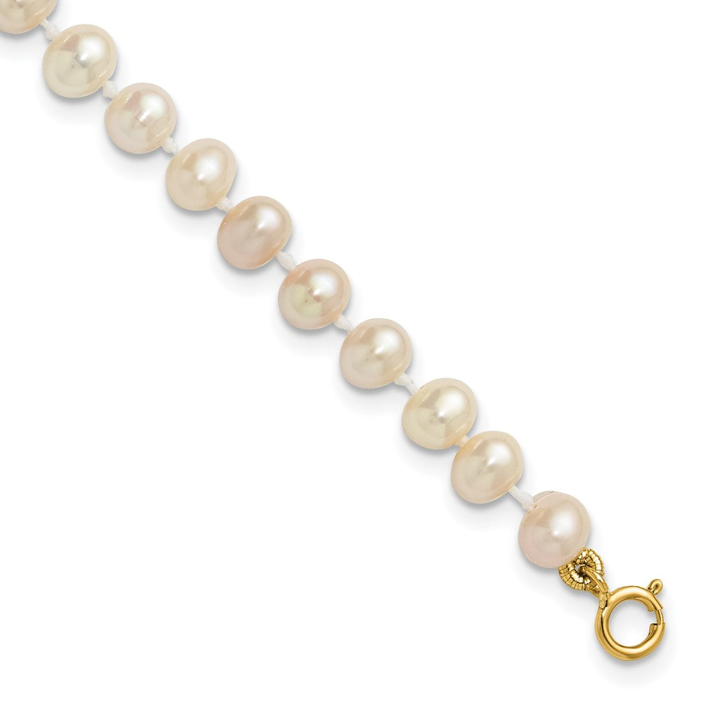 Pixie Drift 14k 4-5mm White Semi-Round Freshwater Cultured Pearl 4 inch Bracelet