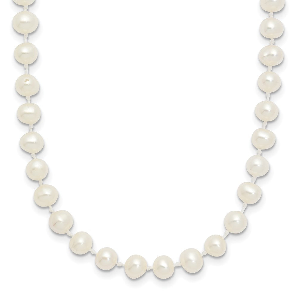 Luna Shine 14k 4-5mm White Semi-Round Freshwater Cultured Pearl 16 inch Necklace