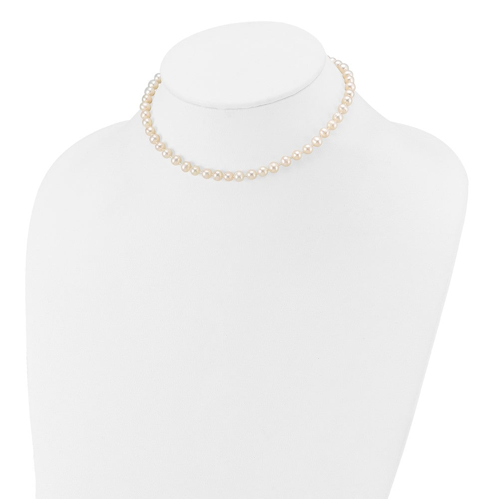 Glow Nest 14k 5-6mm White Semi-Round Freshwater Cultured Pearl 12 inch Necklace