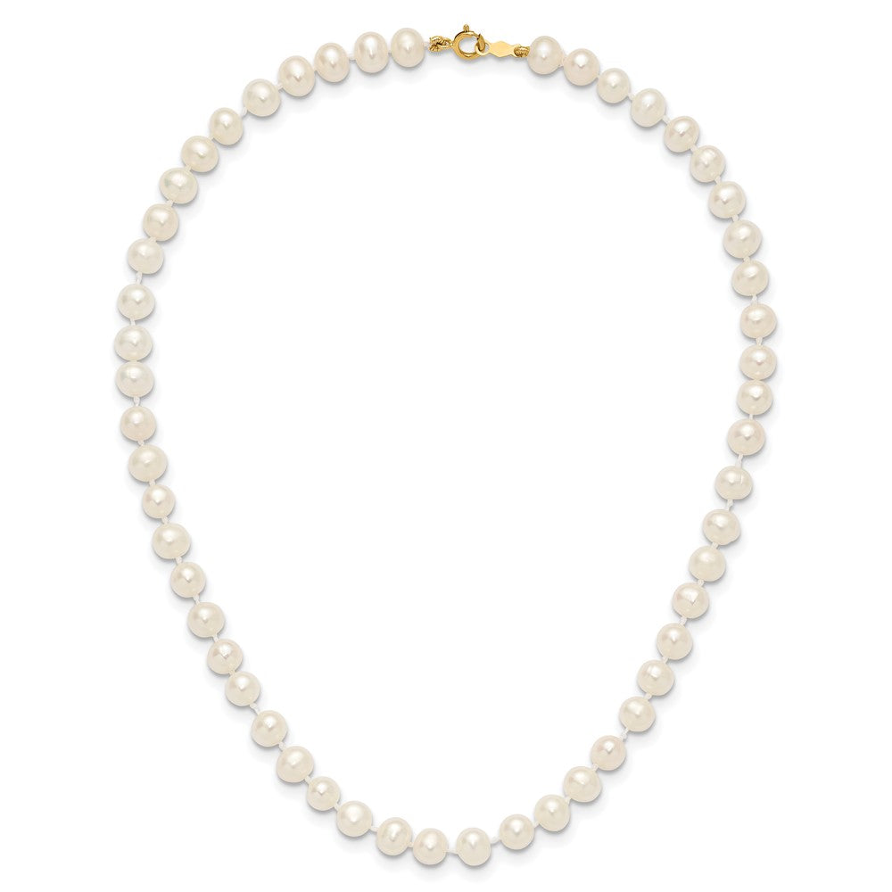 Glow Nest 14k 5-6mm White Semi-Round Freshwater Cultured Pearl 12 inch Necklace