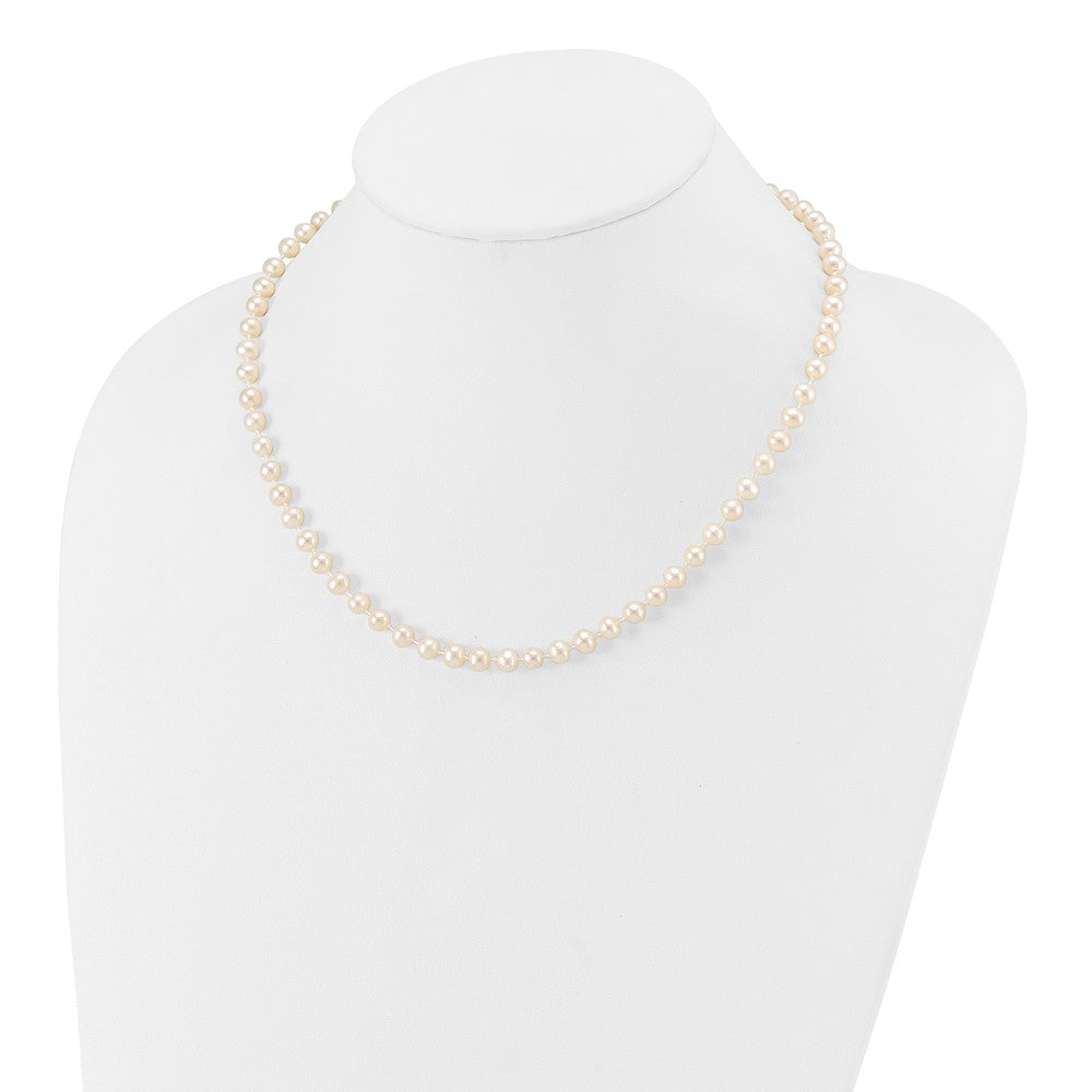 Marshmallow Pie 14k 5-6mm White Semi-Round Freshwater Cultured Pearl 16 inch Necklace