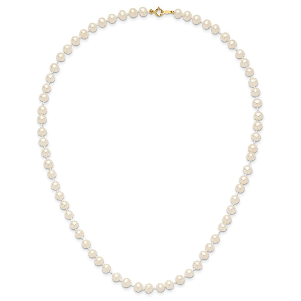 Marshmallow Pie 14k 5-6mm White Semi-Round Freshwater Cultured Pearl 16 inch Necklace