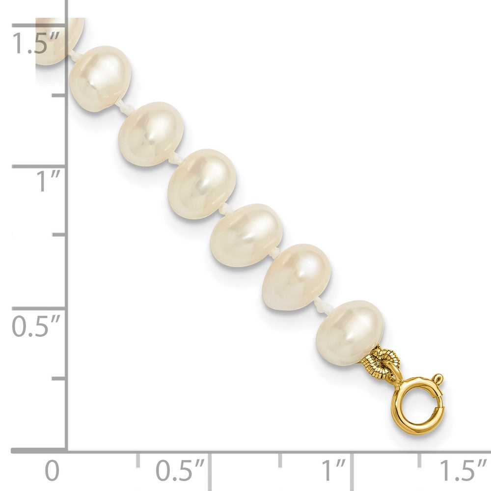 Bubbles Puff 14k 5-6mm White Semi-Round Freshwater Cultured Pearl 5 inch Bracelet