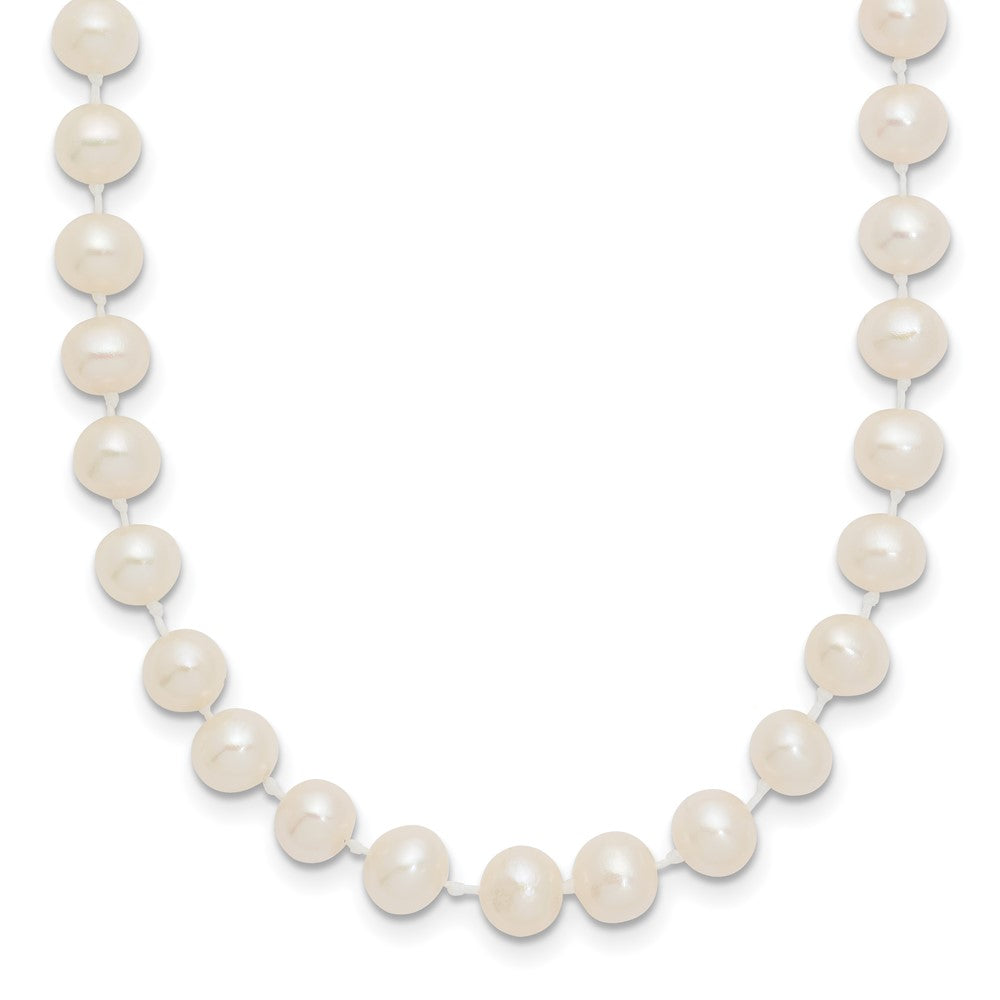 Glow Nest 14k 5-6mm White Semi-Round Freshwater Cultured Pearl 12 inch Necklace