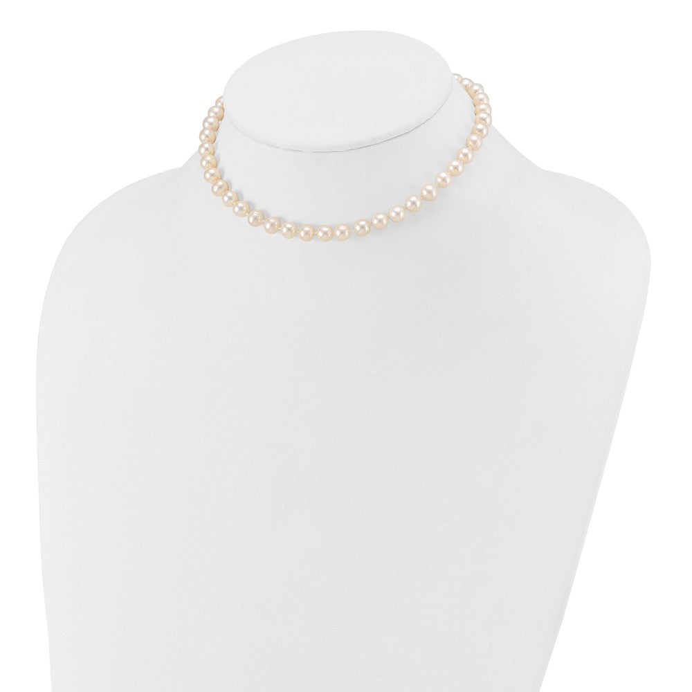 Sparkle Star 14k 6-7mm White Semi-Round Freshwater Cultured Pearl 12 inch Necklace