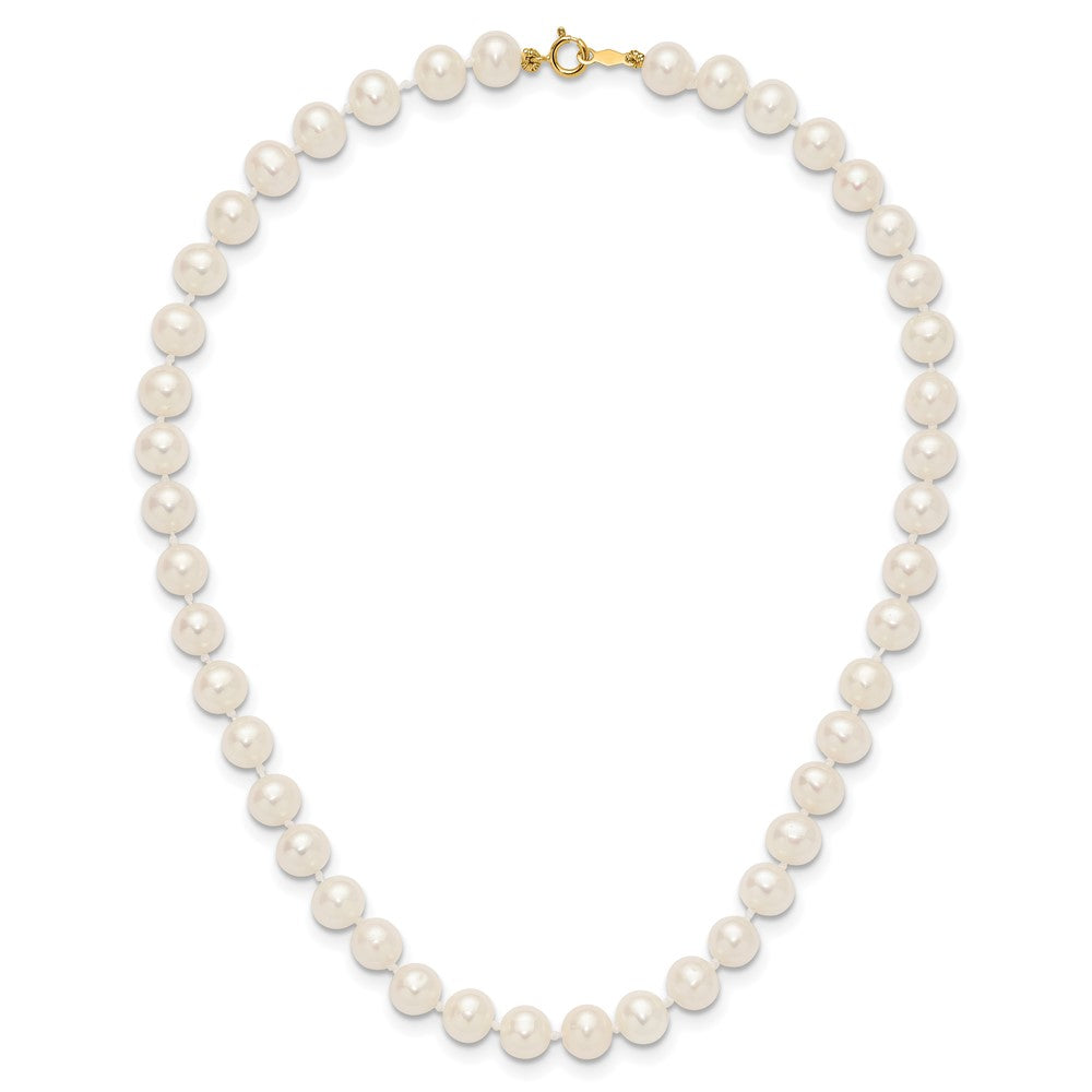 Doodle Bug 14k 6-7mm White Semi-Round Freshwater Cultured Pearl 14 inch Necklace