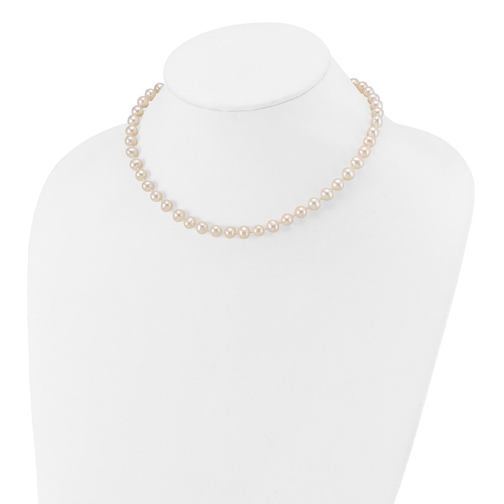 Doodle Bug 14k 6-7mm White Semi-Round Freshwater Cultured Pearl 14 inch Necklace