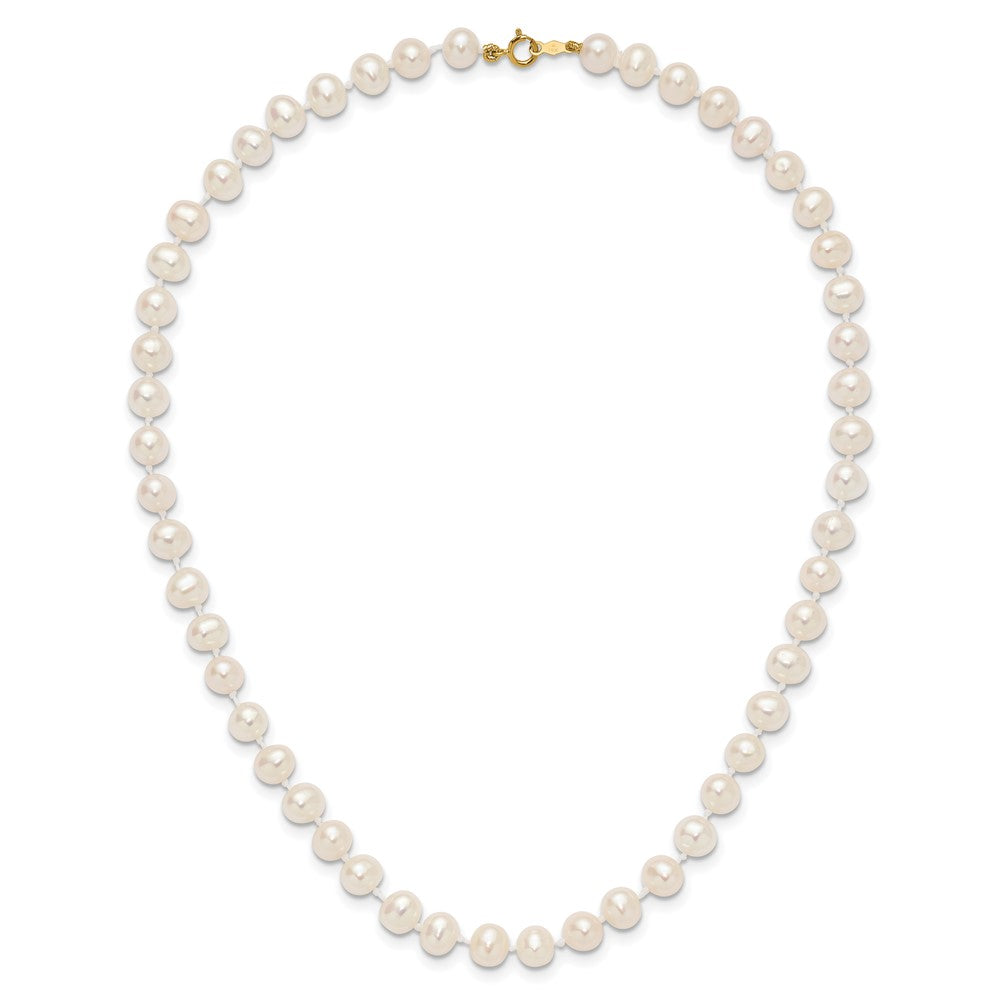 Doodle Bug 14k 6-7mm White Semi-Round Freshwater Cultured Pearl 14 inch Necklace