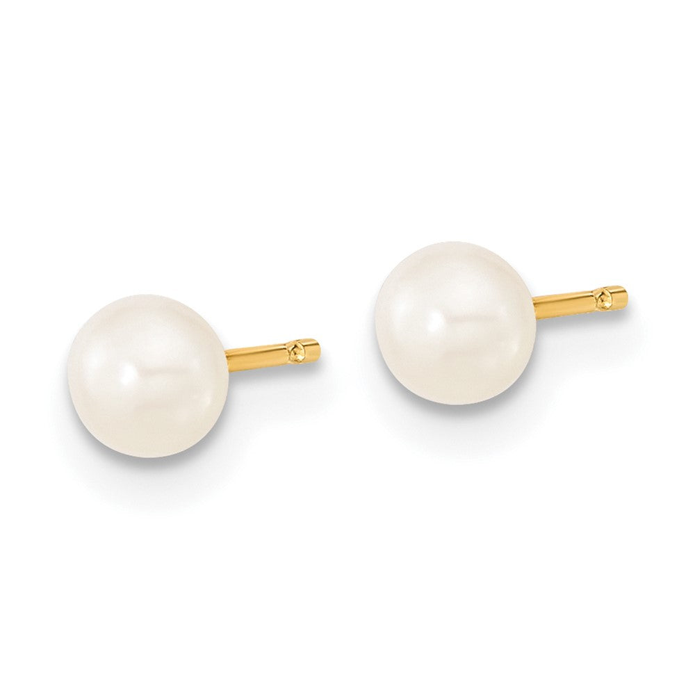 Sweetpea Spark 14k 4-5mm White Freshwater Cultured Pearl Pendant, 5 inch Bracelet and Post Earrings Set