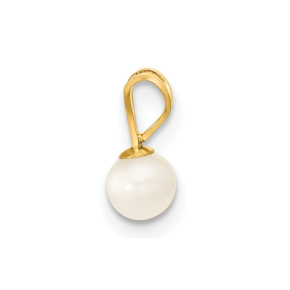Sweetpea Spark 14k 4-5mm White Freshwater Cultured Pearl Pendant, 5 inch Bracelet and Post Earrings Set