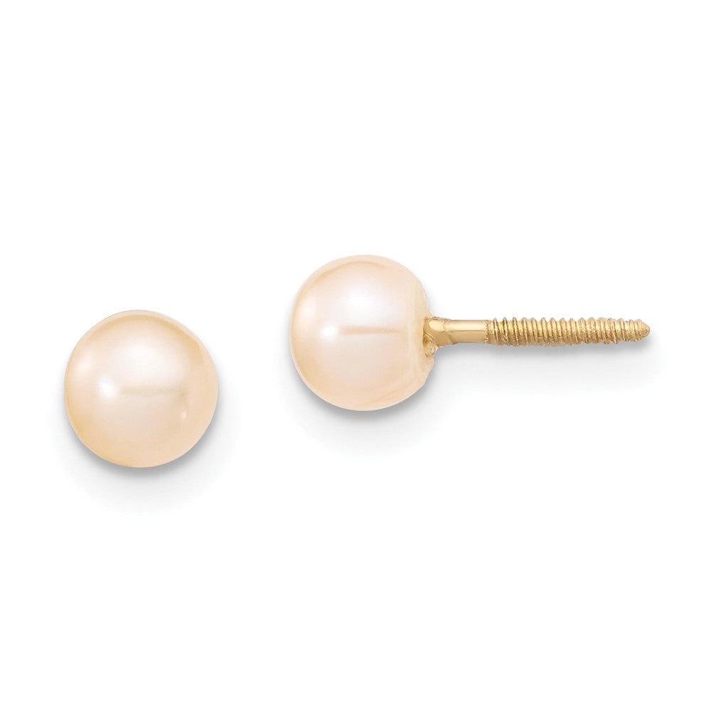 Button Song 14k Madi K 4-5mm Pink Freshwater Cultured Pearl 5.5 inch Bracelet and Post Earrings Set