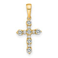 Fluffy Nook 14k White Topaz and Diamond Cross Pendant