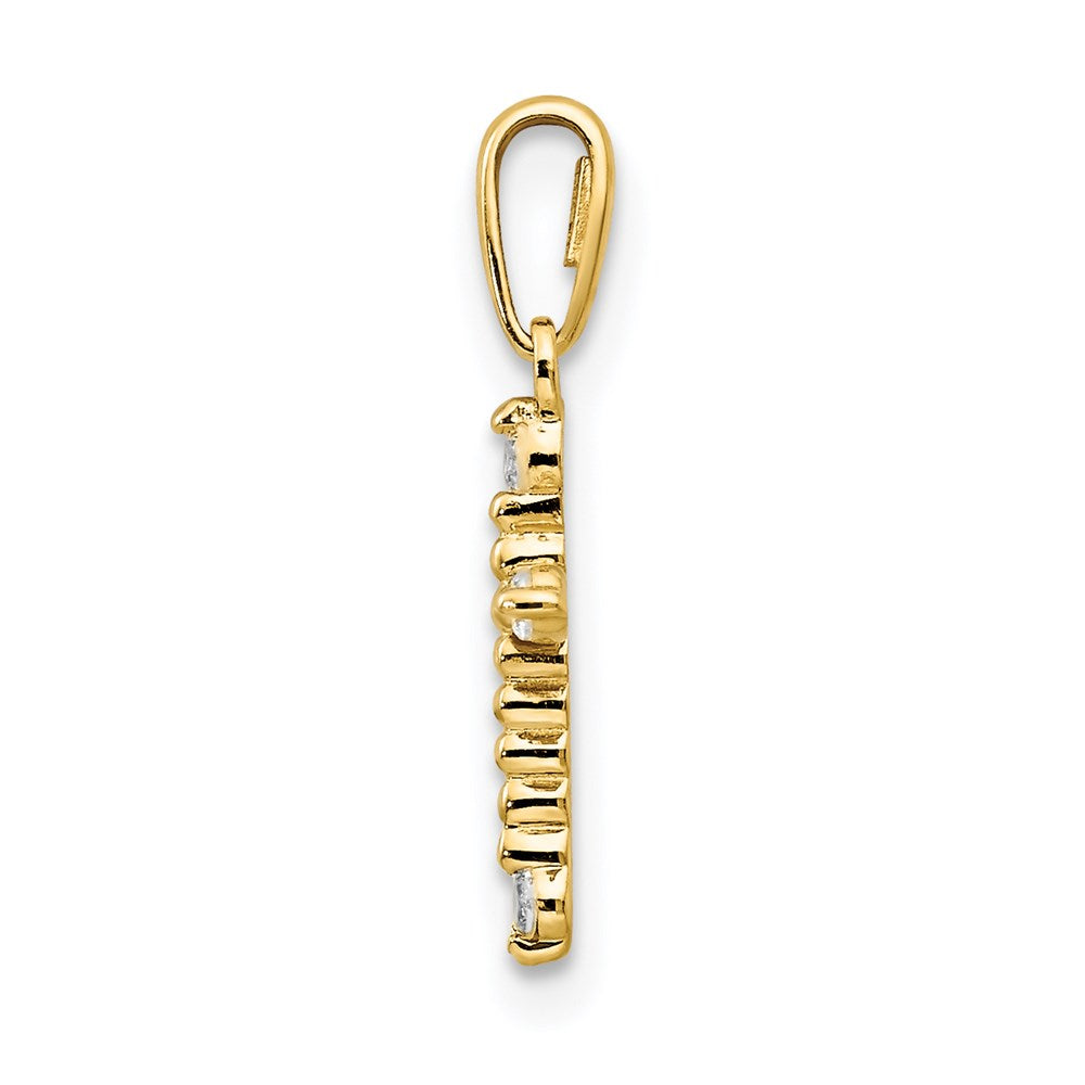 Luna Wink 14k CZ Children's Cross Pendant