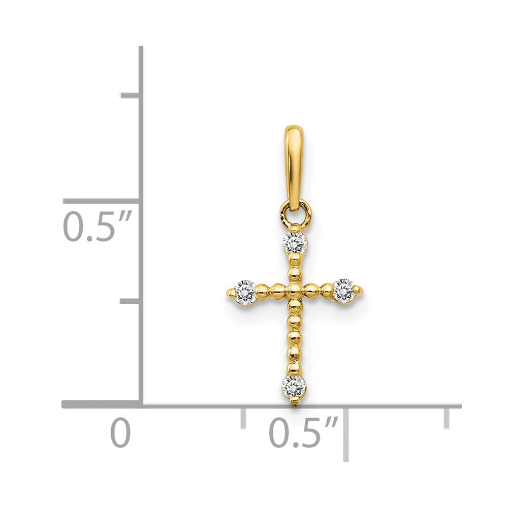 Luna Wink 14k CZ Children's Cross Pendant