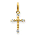 Luna Wink 14k CZ Children's Cross Pendant