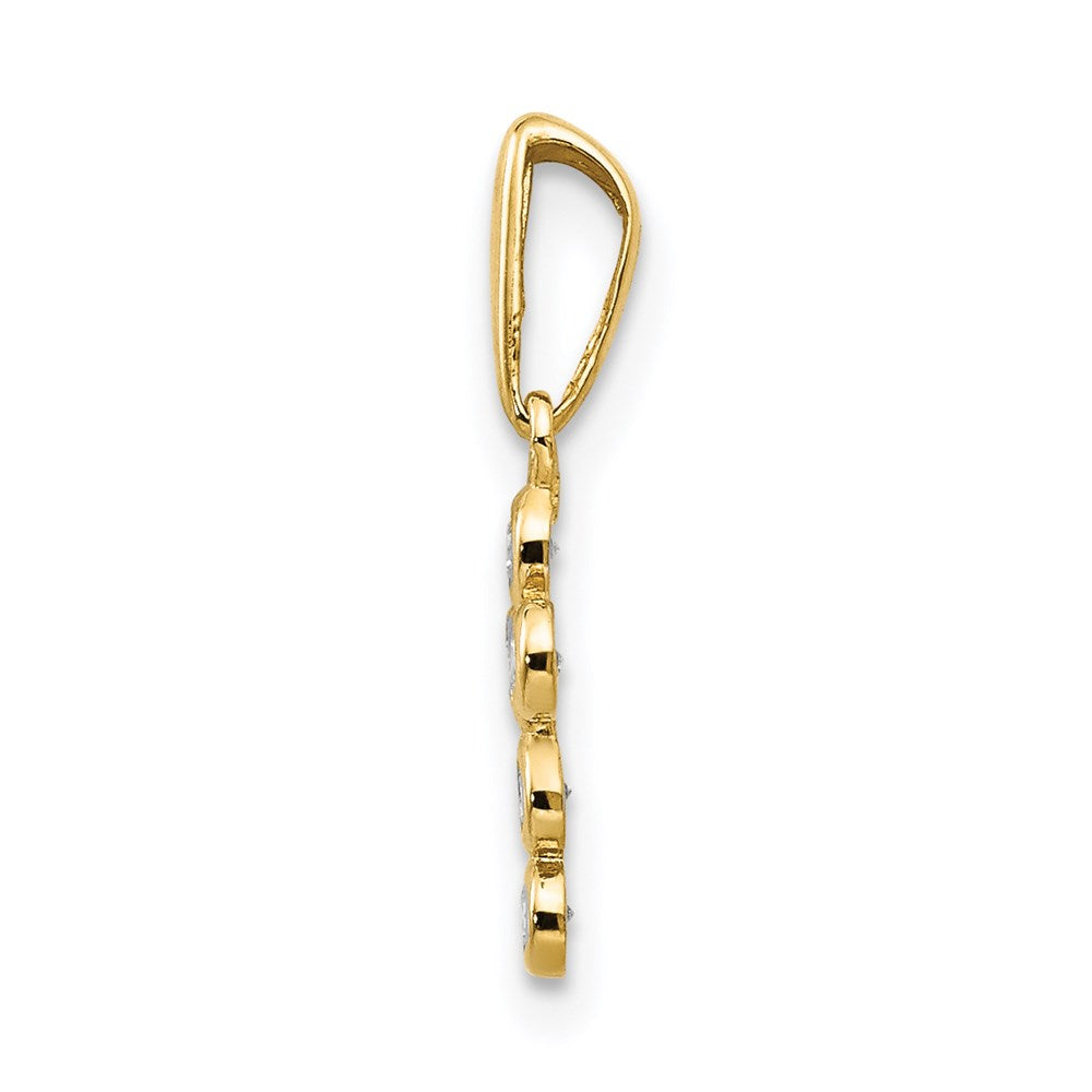 Winky Bloom 14k CZ Children's Cross Pendant