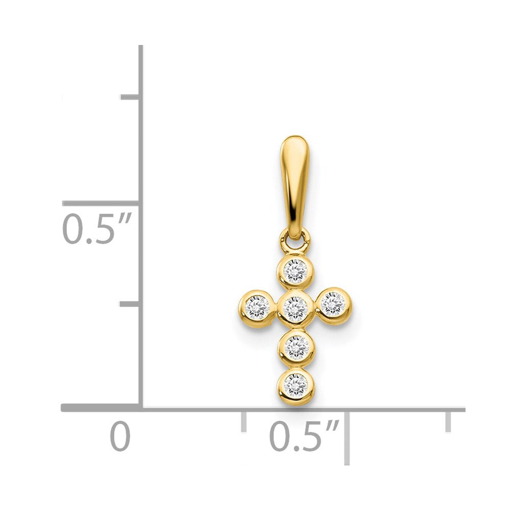 Winky Bloom 14k CZ Children's Cross Pendant