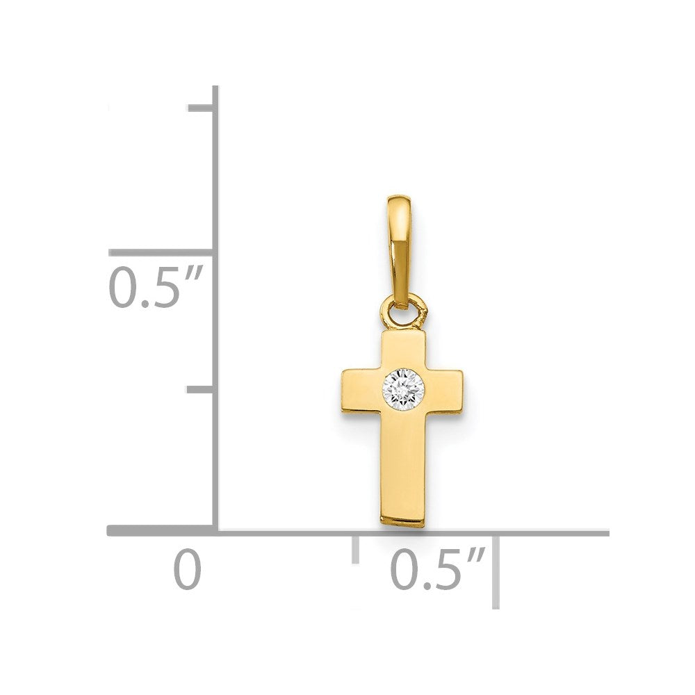 Huggy Spark 14k CZ Children's Cross Pendant