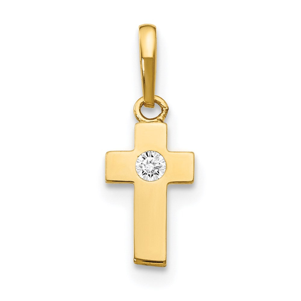 Huggy Spark 14k CZ Children's Cross Pendant