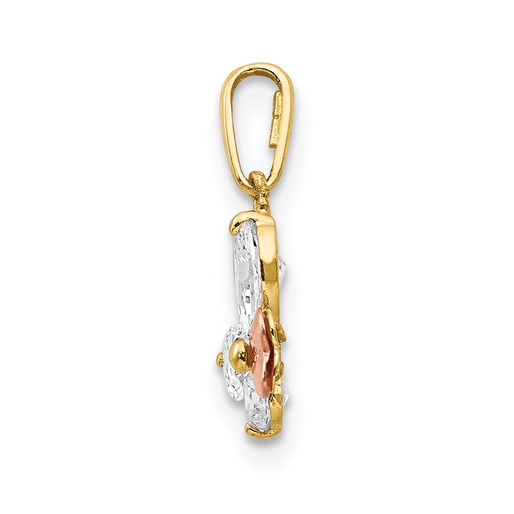 Zippy Wink 14k Yellow and Rose Gold CZ Children's Butterfly Pendant