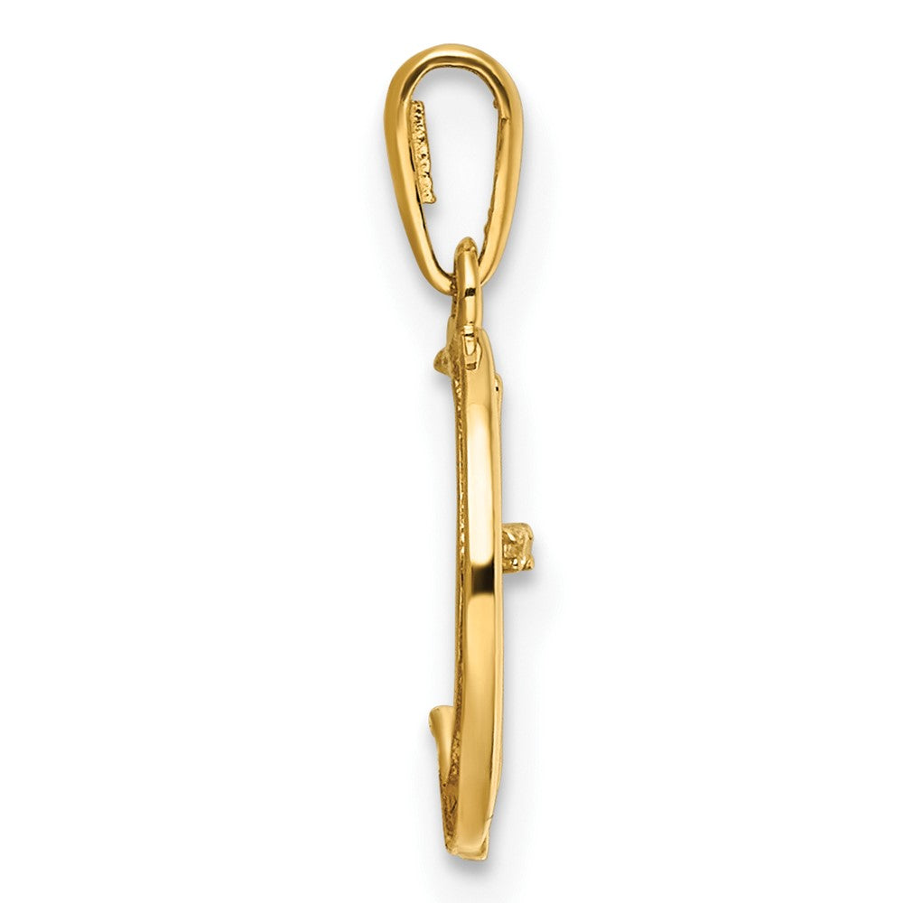 Iridescent Cedar Cove 14k Childrens CZ Cat and Moon Pendant