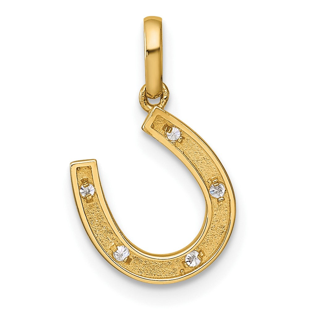 Calm Solstice 14k Childrens CZ Horseshoe Pendant