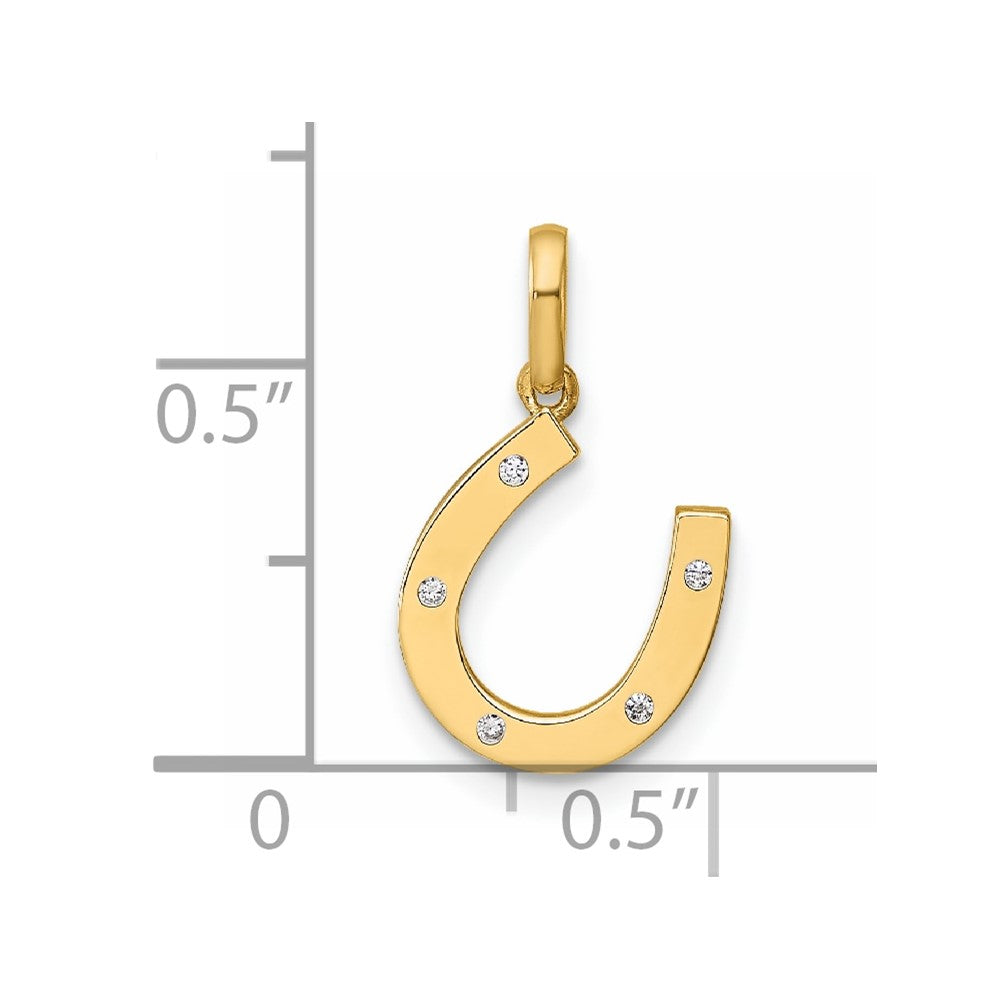Calm Solstice 14k Childrens CZ Horseshoe Pendant