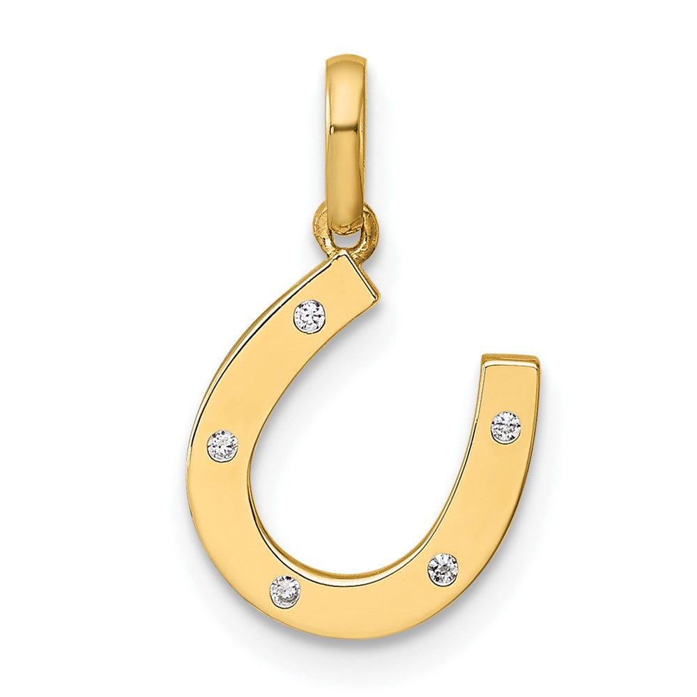 Calm Solstice 14k Childrens CZ Horseshoe Pendant