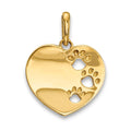Calm Nova 14k Childrens Heart with Pawprints Pendant