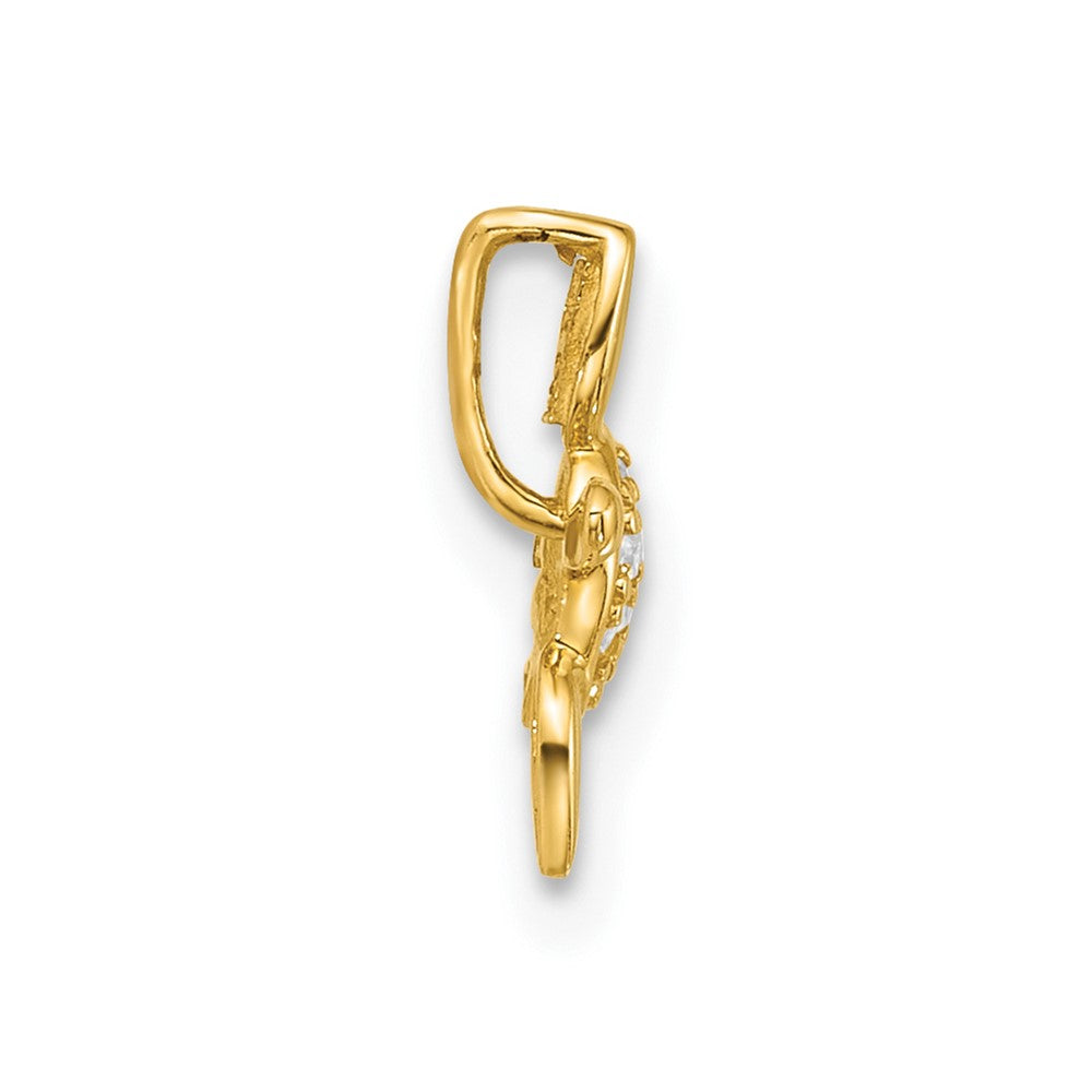 Rosy Comet Sunlit Mesa 14k Childrens CZ Sea Turtle Chain Slide