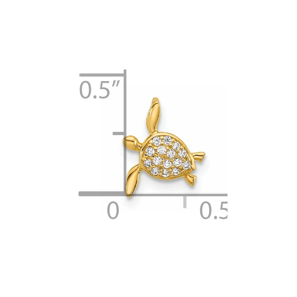 Rosy Comet Sunlit Mesa 14k Childrens CZ Sea Turtle Chain Slide