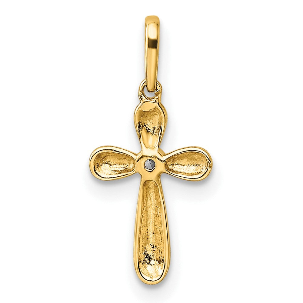 Luna Shine 14k Childrens CZ Cross Pendant
