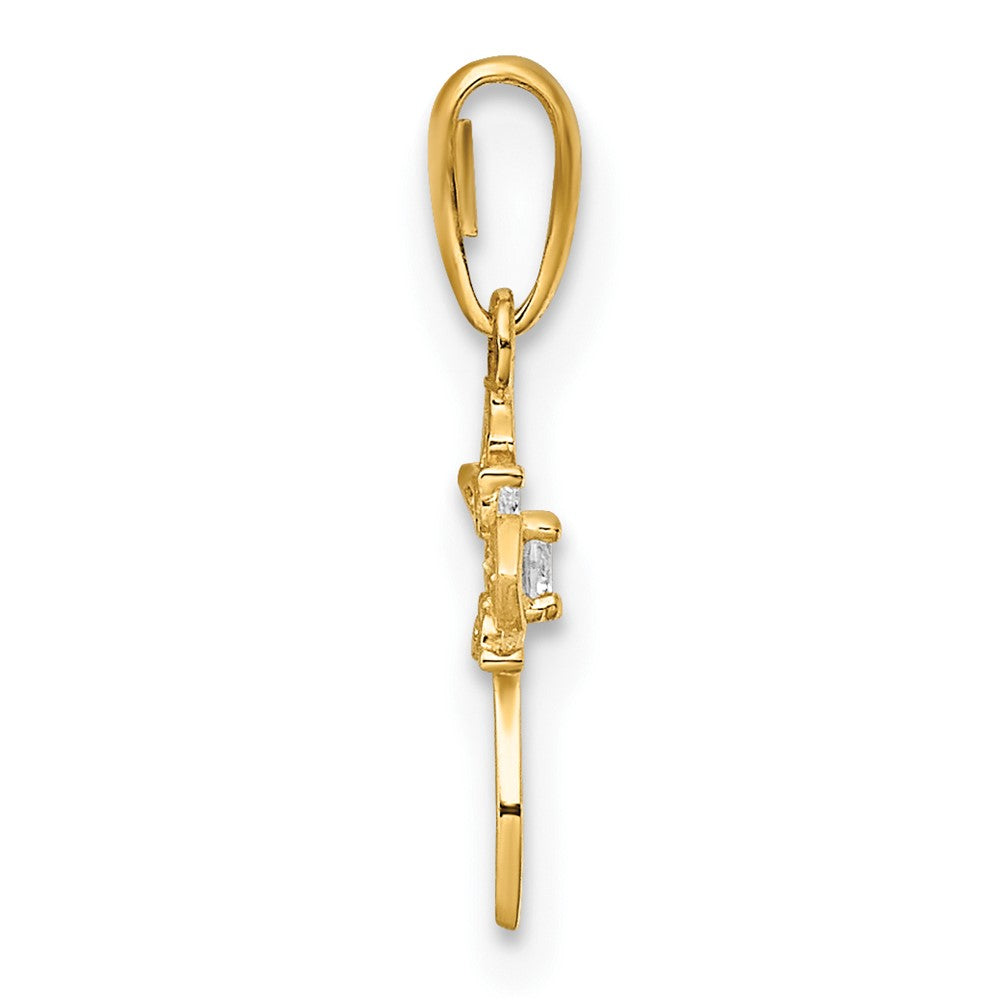 Giggles Bean 14k Childrens Fancy CZ Cross Pendant
