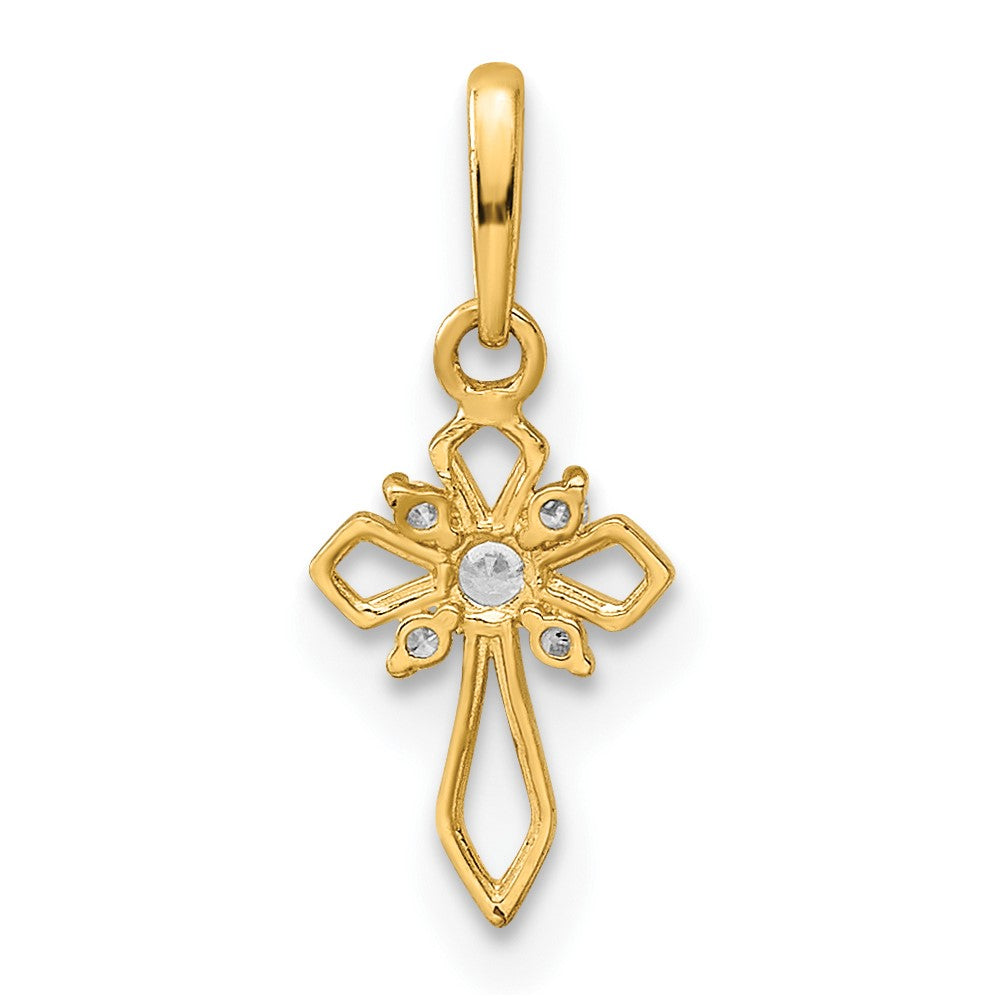 Giggles Bean 14k Childrens Fancy CZ Cross Pendant
