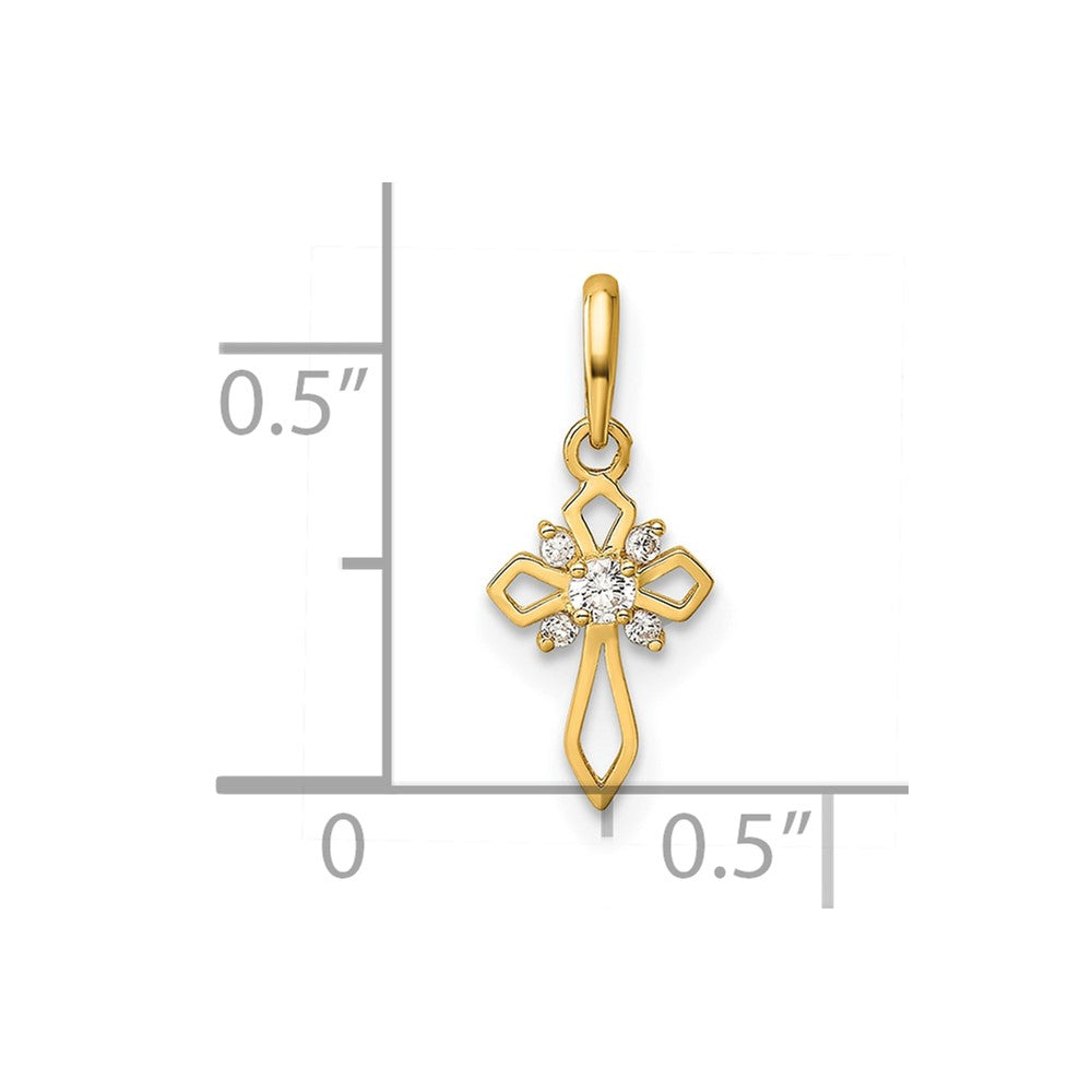 Giggles Bean 14k Childrens Fancy CZ Cross Pendant