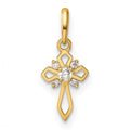 Giggles Bean 14k Childrens Fancy CZ Cross Pendant
