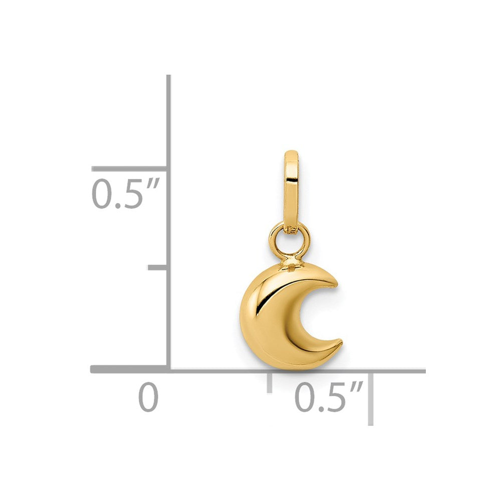Warm Ridge Whisper Aria 14k Polished Puffed Moon Charm
