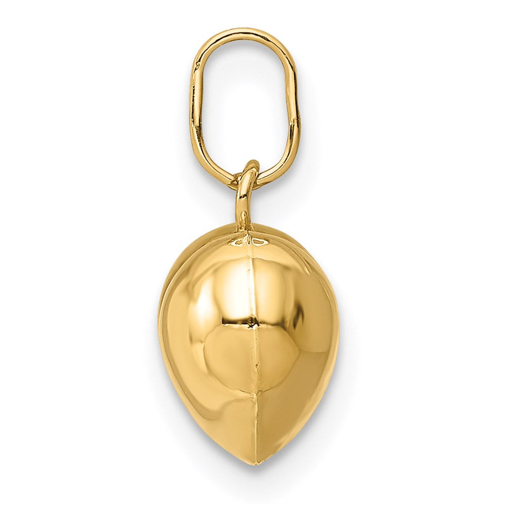 Golden Equinox Modern River 14k Polished Puffed Heart Charm