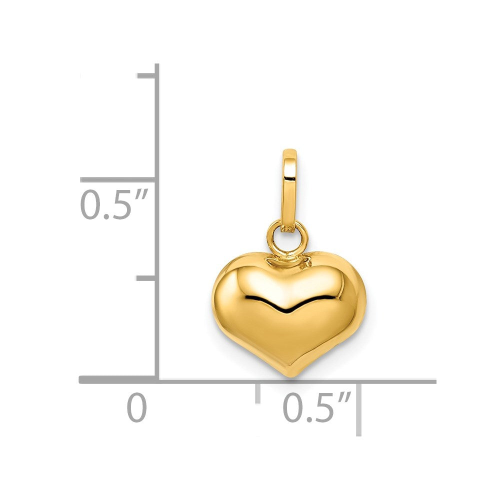 Golden Equinox Modern River 14k Polished Puffed Heart Charm