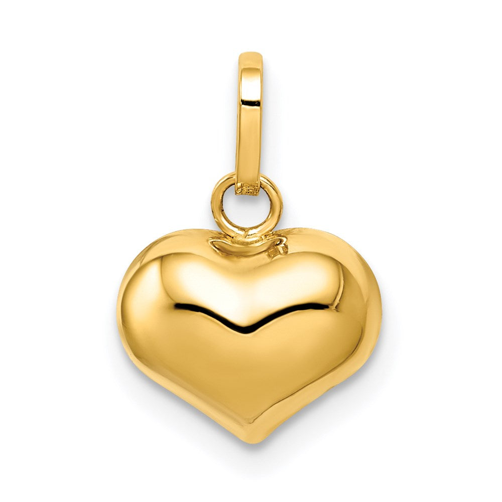Golden Equinox Modern River 14k Polished Puffed Heart Charm