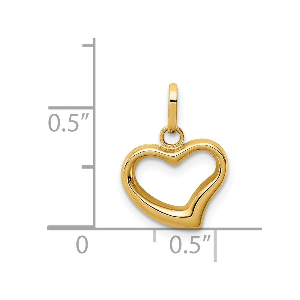 Solstice Spring Willow 14k Polished Cut-out Puffed Heart Charm