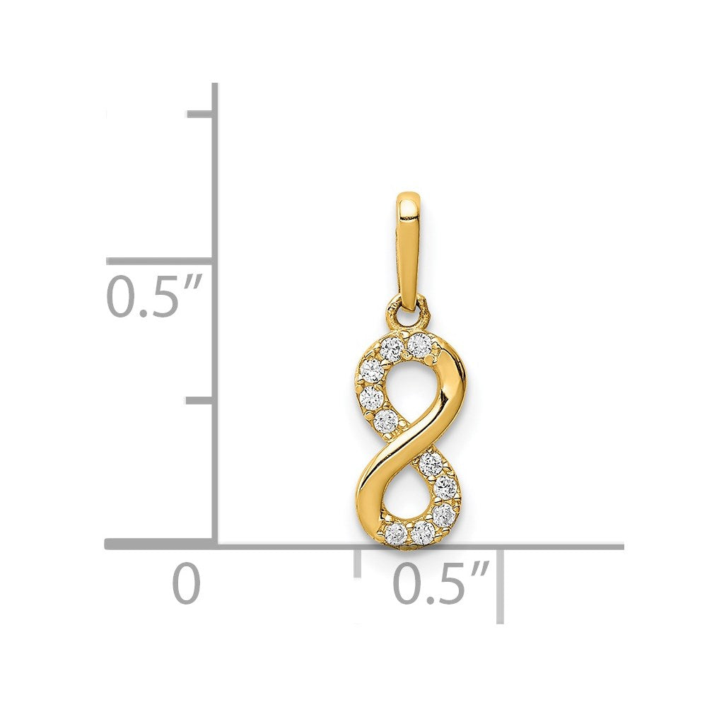 Emerald Ash Subtle Garden 14K CZ Infinity Symbol Pendant