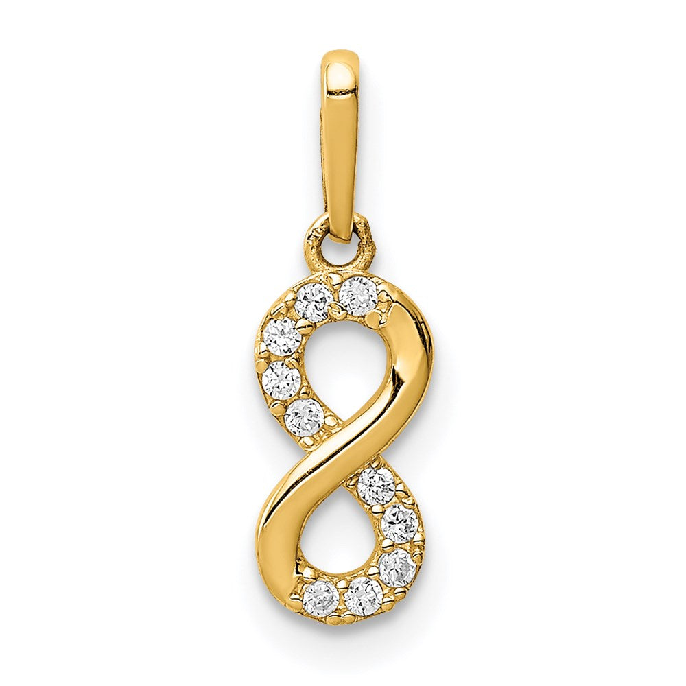 Emerald Ash Subtle Garden 14K CZ Infinity Symbol Pendant