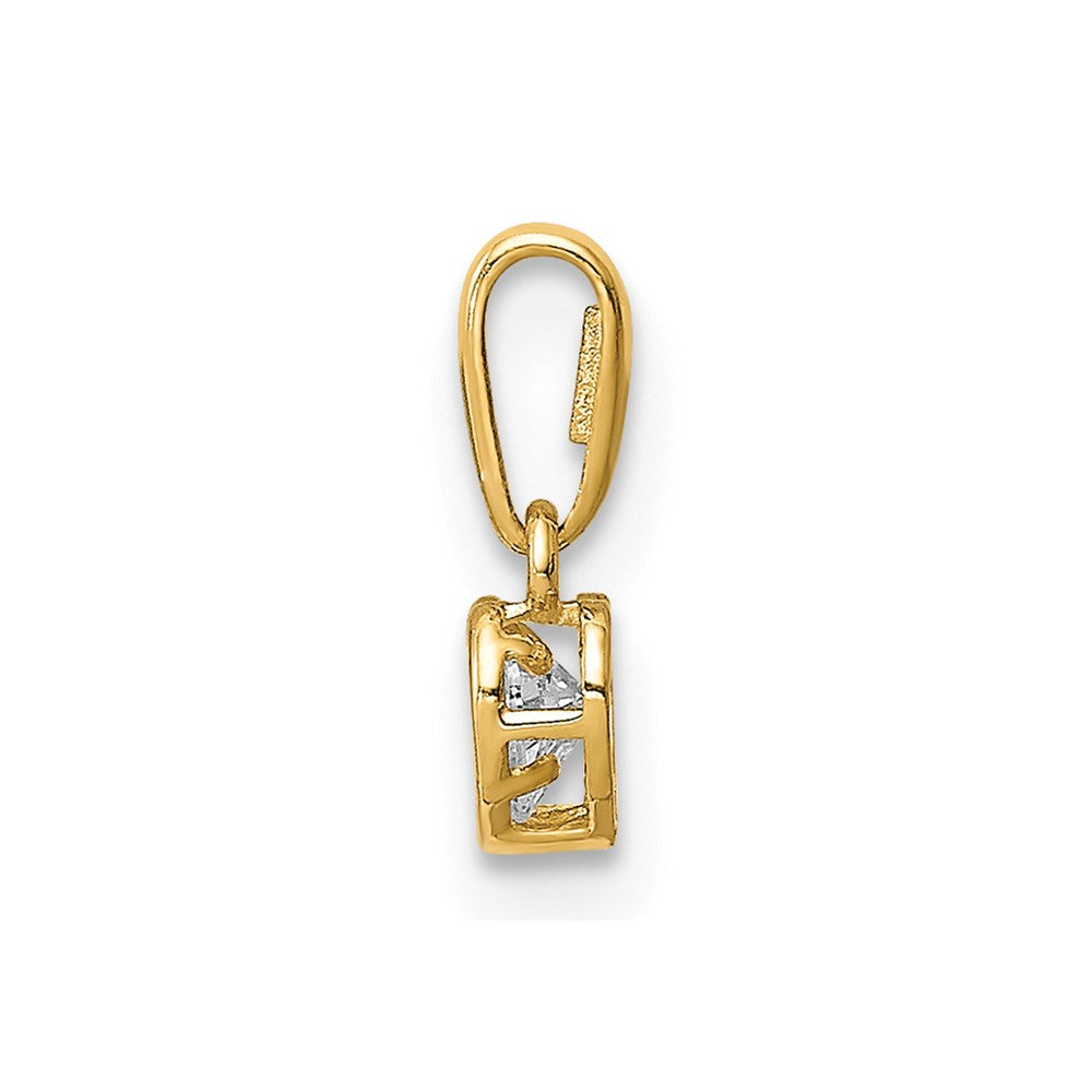 Classic Rose Winter Cascade 14K CZ Heart Dangle Pendant
