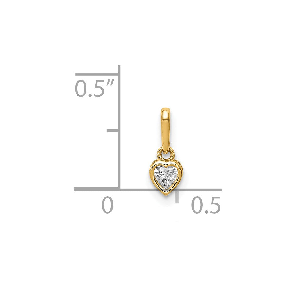 Classic Rose Winter Cascade 14K CZ Heart Dangle Pendant