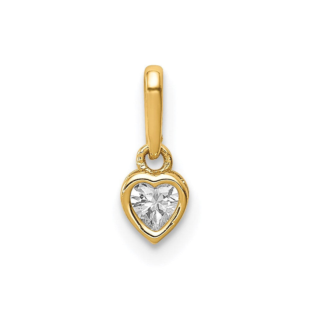 Classic Rose Winter Cascade 14K CZ Heart Dangle Pendant