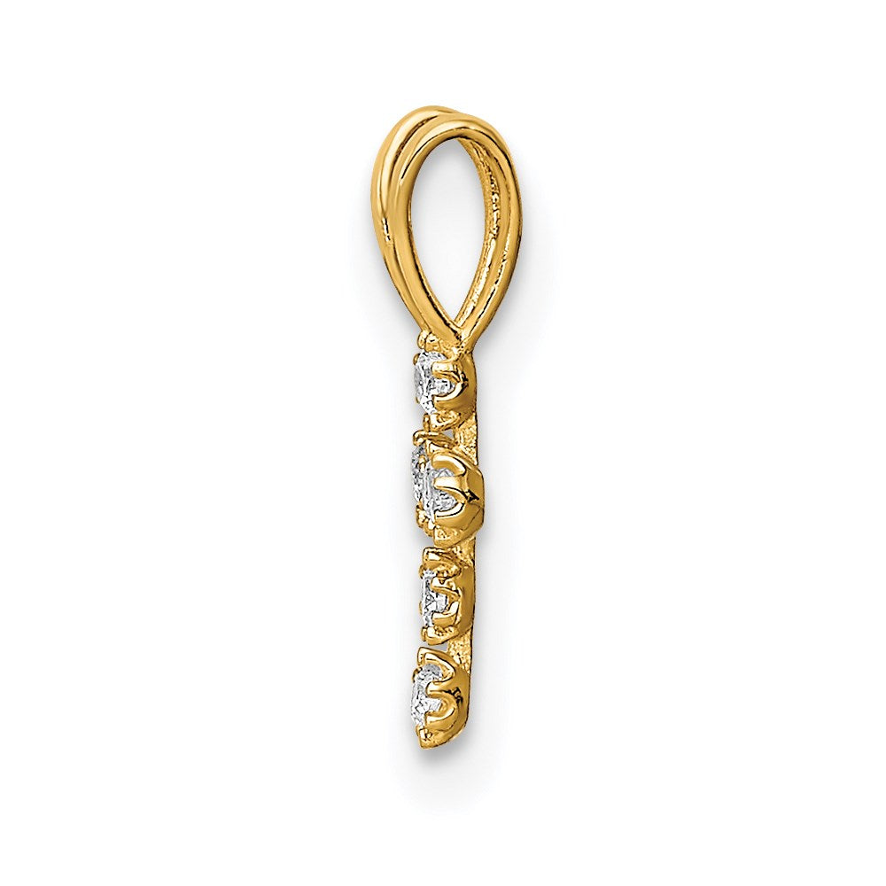 Soft Maple Gilded Rose 14K CZ Cross Pendant